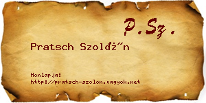 Pratsch Szolón névjegykártya